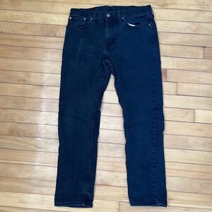 Levis 502 Regular Taper Mens Black Denim Jeans 32x30